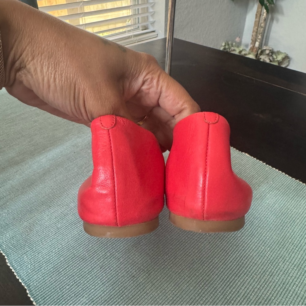 J. Crew Ballet Flats Leather Coral Pink Size 8.5 - Picture 4 of 6